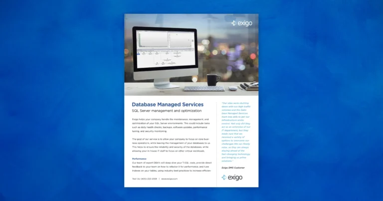 Exigo Database Managed Services